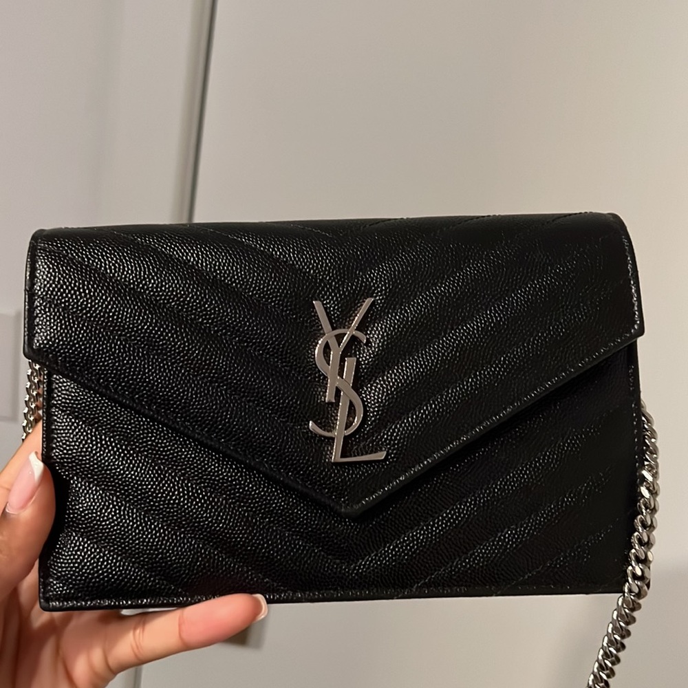 AUTHENTIC Saint Laurent Envelope Chain Wallet ✨GREAT CONDITION✨